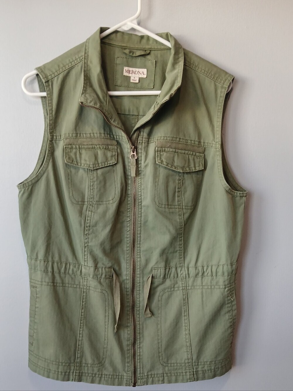 Merona Gorpecore Zip-up Vest Womens Large Casual Lagenlook Safari